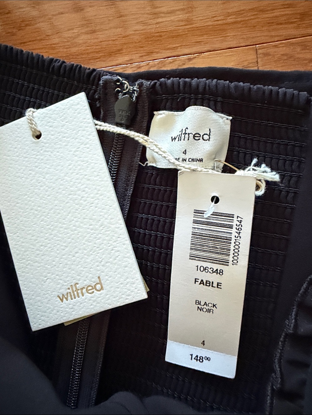 NWT Aritzia Wilfred Fable Jumpsuit Black Wide Leg Ruffle Bustier Size 4 - Picture 9 of 9